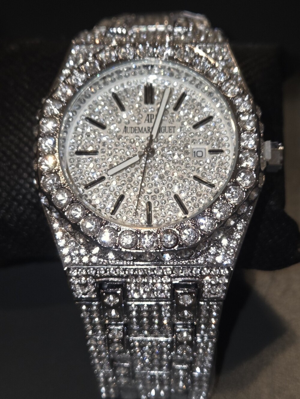 Fully Iced Out VVS Moissanite Diamond Stainless Steel Watch 44MM